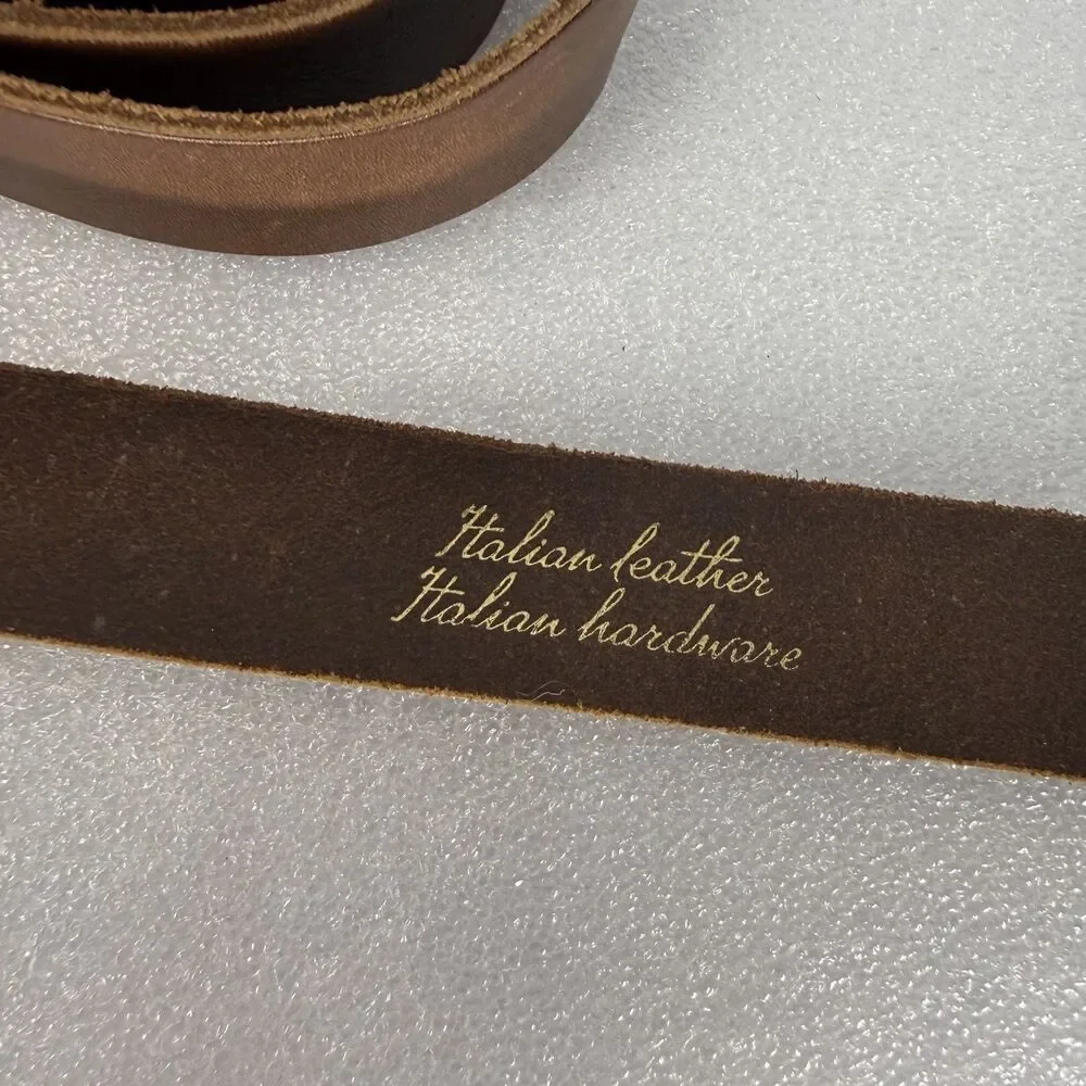 Amsterdam Heritage Leather Belt Women 95 M/L Brown Luxe Italian Leather Hardware